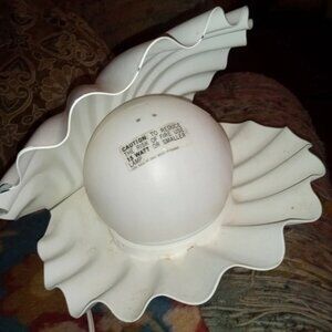 Vtg Shell Lamp Light Pearl Oyester Clam Color Changing 60s 70s Musical Touch